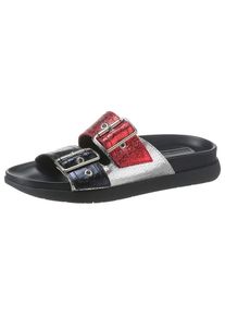 Tommy Hilfiger, Damen Pantolette 'Marly IZ', Navy / Rot / Schwarz / Silber