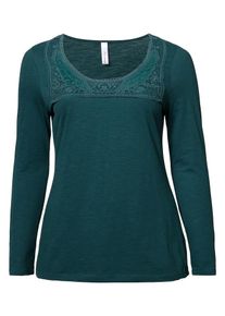 sheego Style, Damen Langarmshirt, Petrol
