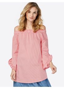Noisy may, Damen Bluse, Rot / Weiß