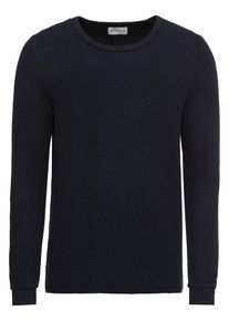 Nowadays, Herren Pullover 'heavy structure cotton sweater', Dunkelblau