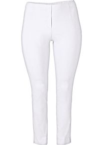 sheego Casual, Damen Stoffhose mit Schlitzen am Saum, Weiß