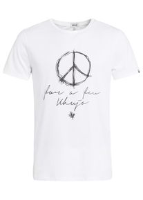 Khujo, Herren T-Shirt 'Alfons Scrible', Offwhite