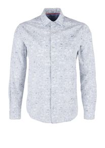 s.Oliver RED LABEL, Herren Hemd, Rauchblau / Weiß