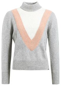 Khujo, Damen Pullover 'AYLARA', Grau / Altrosa / Wei&szlig;