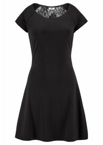 Beach Time, Damen Strandkleid mit Spitze im R&uuml;cken, Schwarz