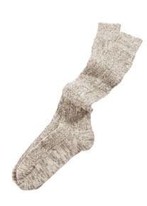 LUSANA, Herren Trachtenstutzen, Beige / Braun / Wollwei&szlig;
