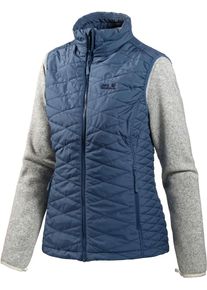 Jack Wolfskin, Damen Fleecejacke 'Caribou Glen', Dunkelblau / Grau
