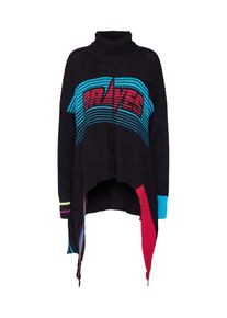 Diesel, Damen Pullover 'M-FLOX', Hellblau / Rot / Schwarz