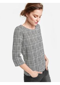 Taifun, Damen Bluse, Schwarz / Naturweiß