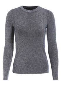 Apart, Damen Pullover mit metallischen Fäden, Silbergrau