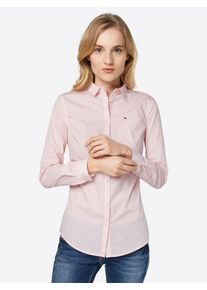 Tommy Jeans, Damen klassische Bluse, Rosa / Weiß