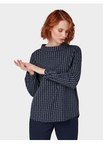 Tom Tailor, Damen Bluse, Beige / Kobaltblau