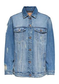 Only, Damen Oversize Destroy Jeansjacke, Blau