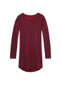 Tommy Hilfiger, Damen Nachthemd »Cotton cn dress ls iconic print«, Dunkelrot