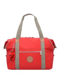 Kipling, Damen Basic Plus Art M Weekender Reisetasche 58 cm, Hellbeige / Rot