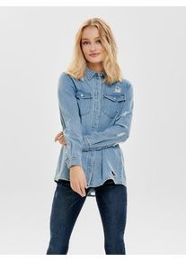 Only, Damen Blusen 'MILTON', Blue Denim