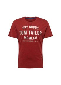 Tom Tailor, Herren T-Shirt, Rotmeliert / Weiß