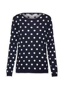 More & More MORE & MORE, Damen Pullover 'Dot Active', Navy / Wei&szlig;
