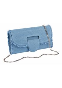 Collezione Alessandro, Damen Clutch mit Überschlag, Blue Denim