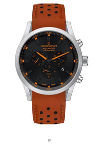 Claude Bernard, Herren Chronograph '10222 3C NINOO', Rostbraun / Schwarz / Silber
