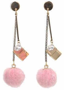 J. JAYZ, Damen Ohrstecker, Gold / Rosa / Transparent