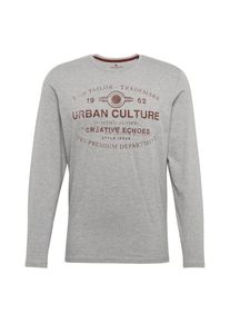 Tom Tailor, Herren T-Shirt, Graumeliert / Dunkelrot