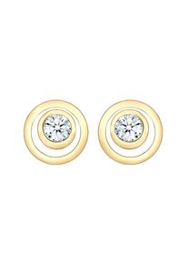 Diamore, Damen Ohrringe 'Kreis, Layer', Gold / Transparent