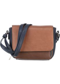 Tom Tailor, Damen Überschlagtasche 'Lorina', Navy / Braun / Cognac