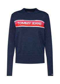 Tommy Jeans, Damen Pullover 'TJW TOMMY GRAPHIC STRIPE SWEATER', Navy / Rot