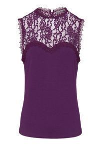 Heine, Damen Spitzentop, Dunkellila