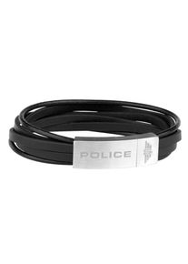 Police, Herren Armband 'Gozo, PJ26345BLSB.01-L', Schwarz / Silber