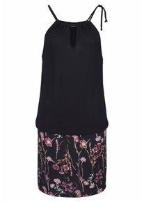 Lascana, Damen Strandkleid, Cyclam / Schwarz