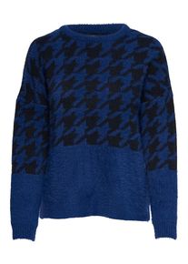Only, Damen Pullover, Blau / Schwarz