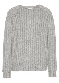 name it, M&auml;dchen Ripp Strickpullover, Grau