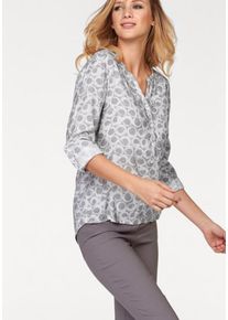 Aniston, Damen Schlupfbluse, Grau / Weiß