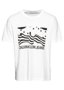 Calvin Klein Jeans, Herren Shirt 'STARS&STRIPES INSTIT ', Schwarz / Weiß