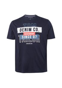 Tom Tailor Denim, Herren T-Shirt, Rauchblau / Nachtblau / Lachs / Weiß