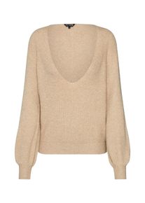 Review, Damen Pullover 'CORE V RIB D-STRICK', Beige