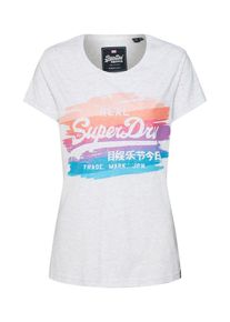 Superdry, Damen Shirt 'VINTAGE LOGO PAINTED RAINBOW ENTRY TEE', Mischfarben / Wei&szlig;meliert