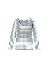 Sandwich, Damen Shirt, Taubenblau / Weiß