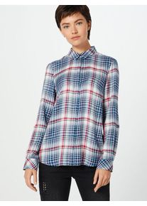 s.Oliver RED LABEL, Damen Bluse 'BLUSE LANGARM', Blau / Blutrot / Weiß