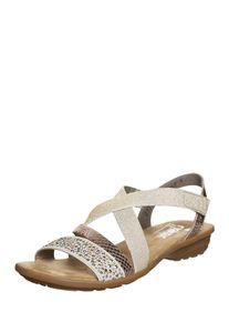 Rieker, Damen Sandalen, Beige / Gold