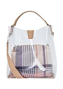 Hallhuber, Damen Handtasche, Hellbraun / Mischfarben / Transparent