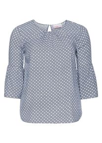 sheego Class, Damen Tunika mit Alloverdruck, Marine / Weiß