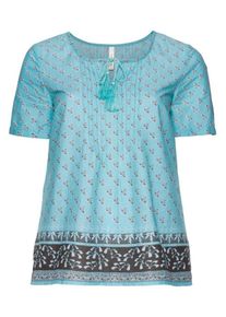 sheego Casual, Damen Tunika, Hellblau / Grau