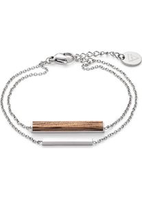 KERBHOLZ, Damen Armband 'Walnut GEOREC8958', Braun / Silber