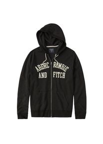 Abercrombie & Fitch Abercrombie & Fitch, Herren Sweatjacke 'XM CORE LOGO FULLZIP EXT', Schwarz