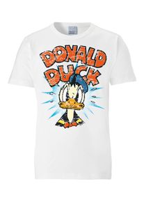 logoshirt, Herren T-Shirt 'Donald Duck', Orange / Weiß