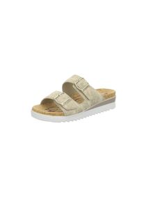 Romika, Damen Pantoletten, Hellgelb / Wei&szlig;