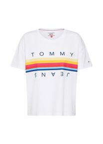 Tommy Jeans, Damen Shirt 'MULTICOLOR LINE', Mischfarben / Weiß